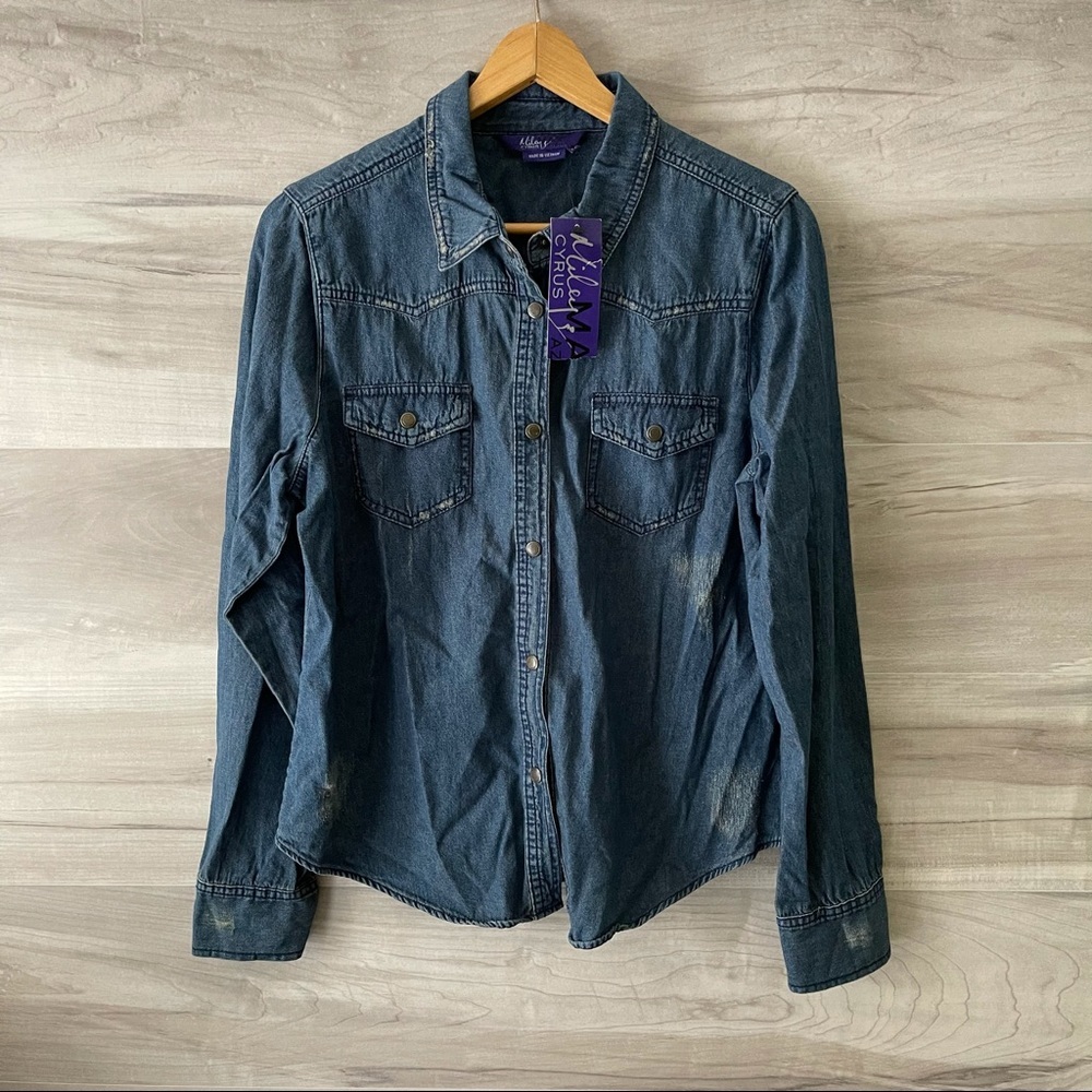 Miley Cyrus/Max Azria Denim Button Down
